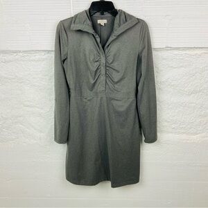 TEHAMA gray long sleeve button front comfy mini stretch dress size small